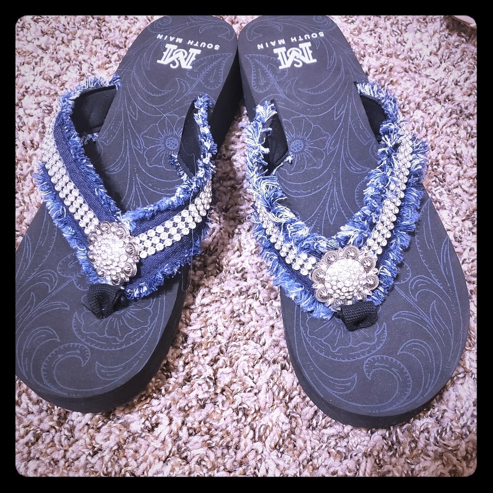 Denim Flip Flops